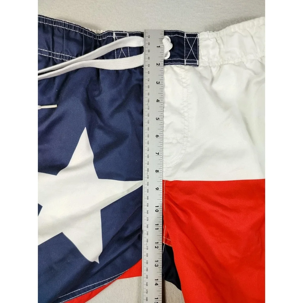 Faded Glory Swim Trunks Shorts Mens Small‎ Texas Flag Mesh Lined Drawstring